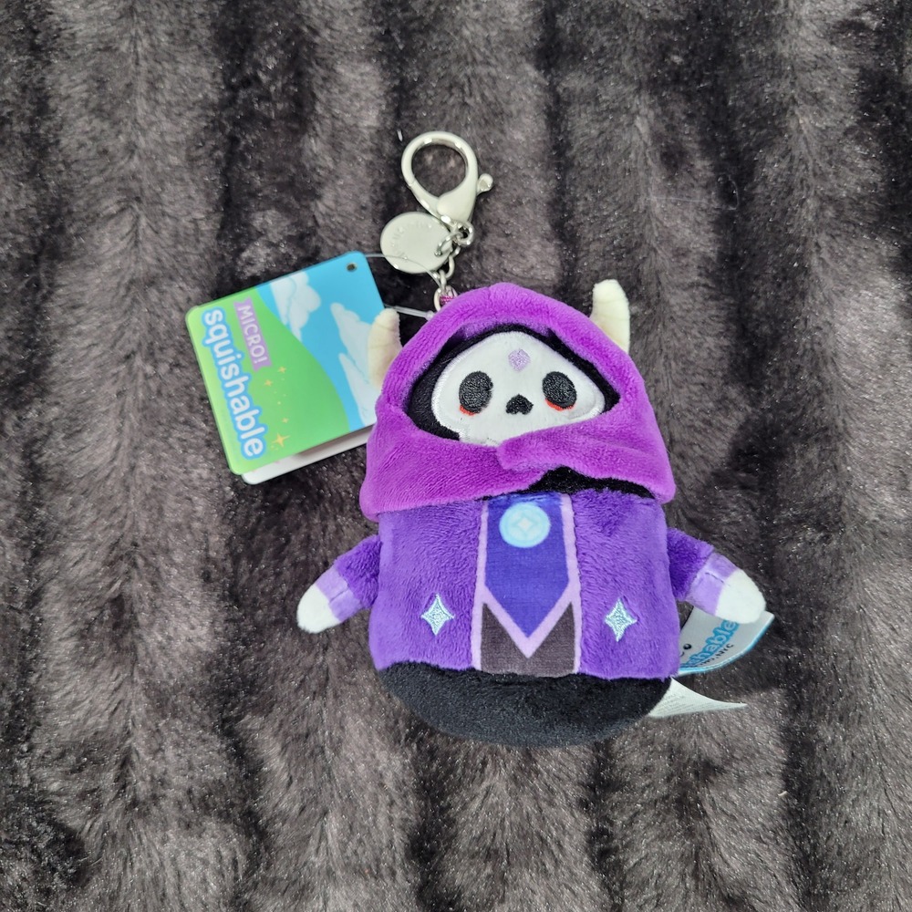 Squishable Micro Lich Plush Keychain Purple Hooded Skeleton SQU-122800 NWT